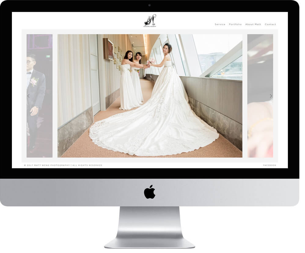 網頁設計精選作品/MATT WENG婚禮攝影/形象網站/電腦版畫面示意