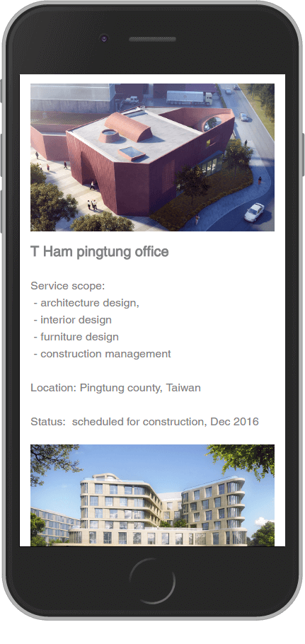 網頁設計精選作品/澤新建築/形象網站/行動版畫面示意